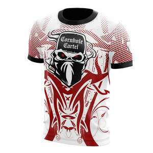 เสื้อคอร์นโฮลผู้ชายแบบสั่งทำพิเศษ ระบายอากาศได้ดี พิมพ์ลายแบบซับลิเมชั่น ชุดกีฬา โพลีเอสเตอร์ 100% แห้งเร็ว น้ำหนักเบา สำหรับทีมแบบสั่งทำ - Product Image 1