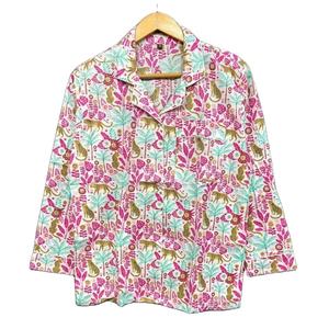 Conjunto de Pijama Informal de Verano para Mujer, Hecho a Mano en India, 100% Algodón, Estampado Floral, Cuello en V, Cintura Elástica, Logotipo Frontal, Secado Rápido - Product Image 1