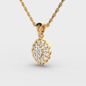 Pendentif diamant en or jaune plaqué 14K/18K, taille ronde, certifié IGI, bijoux de luxe pour femmes, sans chaîne - Product Image 4