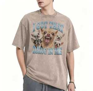 <b>Men's</b> Short Sleeve O-Neck T-Shirt With Chihuahua Dog Print Casual Wear Regular Fit Cotton Jersey Fabric - Product Image 6