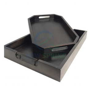 Nueva bandeja de servicio de Color Natural de madera de Acacia moderna de primavera, manijas de diseño elegante, Vietnam hecho de alta calidad para uso doméstico en restaurantes - Product Image 3