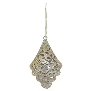 Ornement de Noël suspendu en métal bleu pailleté, type pendentif, pour la décoration de la maison et des fêtes - Product Image 3