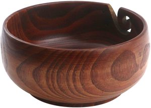Bol à laine en bois de luxe, écologique, pour le tricot |   Organisateur de rangement portable pour fils à crocheter, le meilleur cadeau pour les artisans - Product Image 2