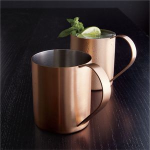Factory OEM Brushed Copper Mule Mug Food Grade Stainless Steel Interior <b>Metal</b> Cocktail Beer Cup Custom Brand Barware Copper Mug - Product Image 1