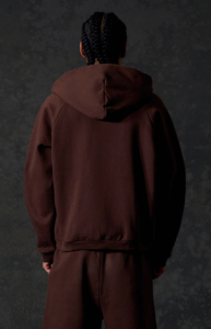 Sweat-shirt à capuche zippé marron pour homme, coupe classique, en molleton de coton, décontracté, pour l'automne, avec poches, manches raglan, logo personnalisé, OEM - Product Image 2