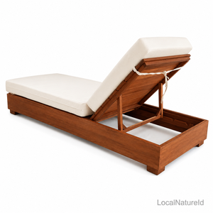 Tumbona Moderna de Madera Maciza para Exteriores con Cojín para Patio, Piscina, Playa y Ocio - Product Image 4