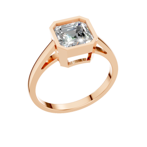 <b>Emerald</b> Cut Moissanite Solitaire Signet Engagement Wedding <b>Ring</b> Band Prong Setting Rhodium Plated 925 <b>Silver</b> Fine Jewelry - Product Image 1