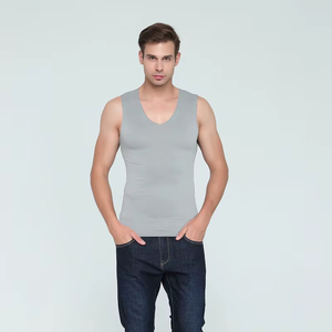 Camisetas sin mangas para hombre, ropa interior profesional de nueva calidad, camisetas sexys de seda helada para fitness, cuello en V, sin mangas, último diseño. - Product Image 6