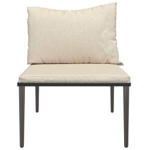 Sofá de Ratán Sintético Gris Medio y Beige con Estructura de Acero para Jardín o Patio, con Cojines de Poliéster Resistentes - Product Image 3