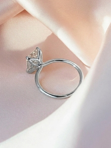 Classic Moissanite <b>Solitaire</b> <b>Ring</b> Round Brilliant Cut Prong Setting Women's Engagement Band 925 <b>Silver</b> Fine Jewelry - Product Image 3