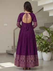 Colecciones de Vestidos Anarkali Estilo Indio y Pakistaní para Bodas y Festivales, Vestido con Bordado Pesado y Trabajo de Lentejuelas Zari - Product Image 2