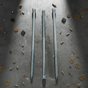 Tornillos para Madera de Doble Extremo, Cabeza Ranurada, Acero al Carbono Zincado, Clase 4.8/6.8, Rosca Parcial, Pulgada/Métrico, Marca PDC - Product Image 1