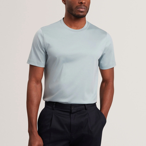 T-shirt personnalisé pour homme, col épais, 100% coton, t-shirts unis, col rond surdimensionné pour homme - Product Image 1