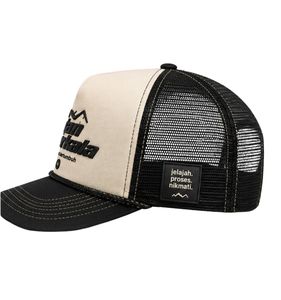 Casquette Trucker en Maille 3D Brodé Unisexe Réglable à 6 Panneaux, Casquette Décontractée avec Logo Montagne sur le Panneau Avant pour Hommes et Femmes - Product Image 3