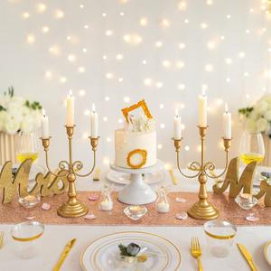 LANJO 5 Head Multi-Head <b>Brass</b> Candelabra Vintage Bronze Durable Metal <b>Candlestick</b> <b>Holders</b> for Wedding Home Decoration - Product Image 6