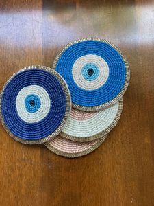 Embroidery <b>Beaded</b> <b>Coaster</b> Handmade Seed Bead Cup Mat Decorative Beverage Holder Coffee Tea Mug Table Protection - Product Image 4