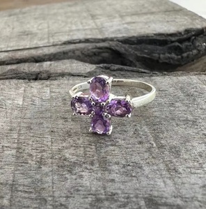 Élégante bague améthyste véritable en argent sterling 925 bijoux faits à la main en argent massif Style Boho bague en pierre cadeau pour elle - Product Image 6
