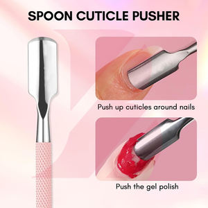 Removedor de Cutículas de Color Rosa, Limpiador de Uñas Profesional de Acero Inoxidable, Empujador y Cortador de Cutículas de Doble Punta, Cuidado de las Cutículas - Product Image 2