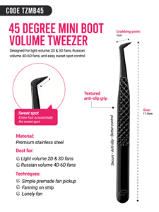 Pince à volume en L CharmLash 90 degrés pour la création de fans de cils, outil professionnel pour extensions de cils avec pointe de préhension - Product Image 2