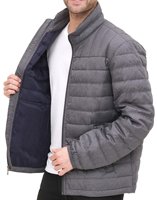 Veste matelassée d'hiver en toile pour homme, isolée, à capuche, avec fermeture éclair, rembourrage en coton, boutons, grande taille, pliable, vente en gros