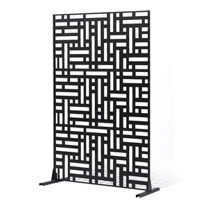 47\" X 76\" Outdoor Privacy <b>Screen</b> 3-<b>Panel</b> Freestanding Divider Stand Decorative Garden Metal <b>Screen</b> & Room Divider - Product Image 1