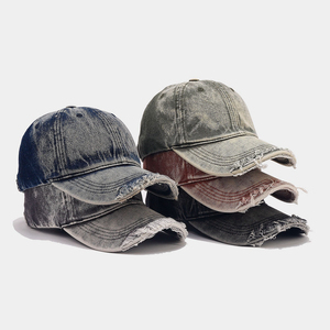 <b>Distressed</b> Denim Baseball Hats Washed Jeans Hat High Quality Custom Embroidery Adjustable Denim Dad Hats - Product Image 5