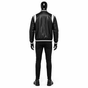 Chaqueta Varsity Personalizada de Alta Calidad para Hombre, Estilo Vintage, con Parches de Cuero PU, Chaqueta Bomber de Béisbol, Unisex, Ropa Urbana - Product Image 4