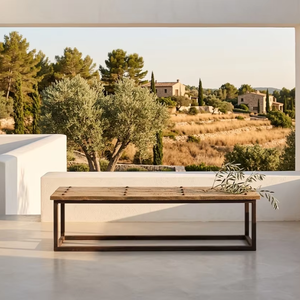 Celuna Custom Solid Teak Wood Bench Minimalist Wooden Seating for Luxury Villa Hotel Dining and Living Room Furniture - Product Image 2