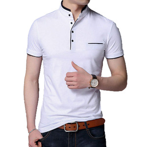 Men's Solid Color <b>Half</b> Sleeve <b>Shirt</b> Polyester/Cotton Blend Breathable Casual Design <b>Button</b> Collar Regular Fit High Street Jersey - Product Image 6