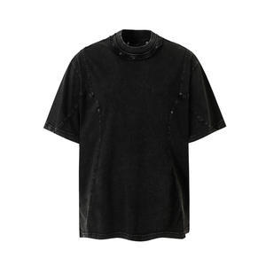 T-shirts professionnels pour clients, col rond, effet délavé, vintage, surdimensionnés - Product Image 2