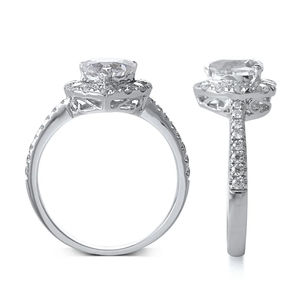 GRA Certifié Haute Qualité Or Blanc 14k Fine Jewelry Bague en diamant taille coeur VVS Moissanite Bague de fiançailles pour femme - Product Image 5