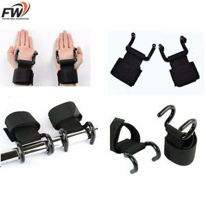 Crochets de musculation OEM (paire) avec support de poignet et sangle de maintien pour hommes et femmes, crochets plats en néoprène rembourrés de 8 mm, prix bas - Product Image 6