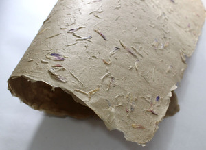 กระดาษใยไม้ล็อกตาพรีเมียม 100% 80 แกรม สีธรรมชาติ ลายกลีบดอกไม้และหญ้าสับละเอียด สำหรับกรอบรูป - Product Image 4