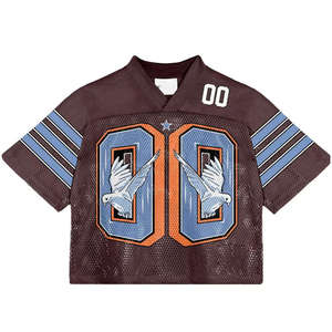 Maillot de football américain rétro en maille polyester de haute qualité, personnalisé OEM, coupe ample et courte, respirant - Product Image 3