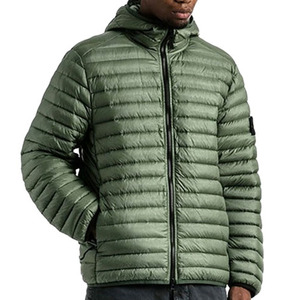Blouson d'hiver décontracté pour homme, vert olive, à capuche, matelassé, coupe-vent, avec fermeture éclair, coupe régulière, couleur unie, avec empiècements - Product Image 5