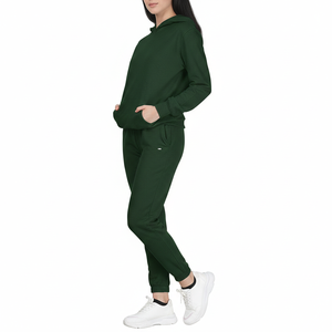 Conjunto de Dos Piezas para Mujer, Diseño de Invierno, Estilo Informal, Sudadera con Capucha de Lona 100% Algodón, Uso Diario, Venta Caliente - Product Image 4