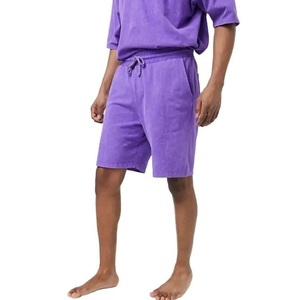 Ensemble short et t-shirt streetwear personnalisé avec logo, délavé à l'acide, écologique, été, 100% fibre de bambou, haute qualité - Product Image 4