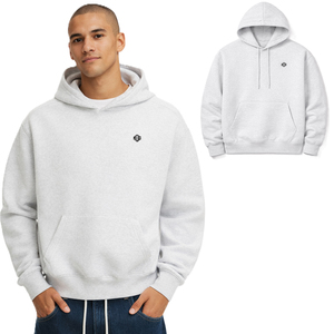 เสื้อฮู้ดดี้ผู้ชายแบบหนา ผ้าฝ้ายฟลีซ ทรงโอเวอร์ไซส์ สตรีทแวร์ MOQ ต่ำ รับบริการสกรีนแบรนด์ - Product Image 1