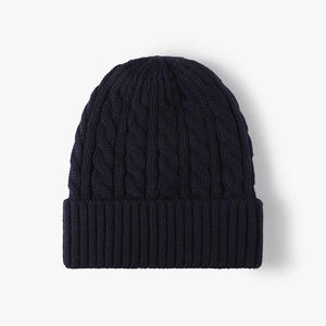 Wholesale Custom Logo Embroidery Streetwear <b>Winter</b> Warmth Solid Color Soft Knitted Beanie <b>Hats</b> for <b>Men</b> in Stock - Product Image 6