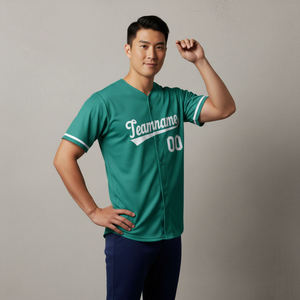 Camiseta de Béisbol OEM Personalizada Sublimada, Transpirable, Antibacteriana, Talla Grande, Correa Ajustable, Impresión de Nombre y Número del Equipo, Manga Corta - Product Image 3