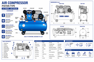 New 5HP Piston Air Compressor Machine Stationary Oil-Lubricated Low-Pressure <b>AC</b> Air-Cooled Pump Core Components 0.48m3/min - Product Image 1
