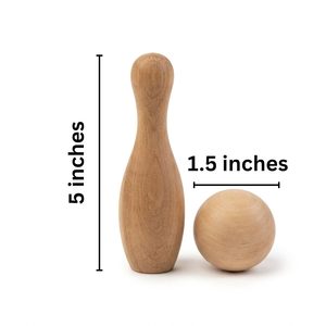 <b>Wooden</b> <b>Skittles</b> Set With Ball Polished Natural Finish Sports Game For Indoor Play - Product Image 2