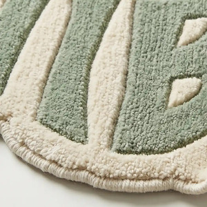 Alfombra de Lana Hecha a Mano con Tipografía Premium Good Vibes, Antideslizante, Color Verde Salvia, Diseño Moderno, Suave, para Decoración de Sala de Estar y Dormitorio - Product Image 6