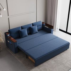 Divano letto in lino da 83 \ "3 posti con porta USB per uso domestico o in ufficio divani letto eleganti e confortevoli - Product Image 2