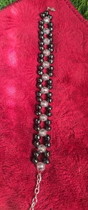 Pulsera de moissanita redonda blanca de 8 mm y negra de 7 mm, regalo para ella - Product Image 5