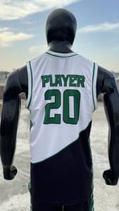Ensemble d'uniformes de basketball personnalisés de qualité supérieure, maillot et short en mesh respirant avec logo frontal par sublimation pour l'entraînement d'équipe et les vêtements de sport - Product Image 6