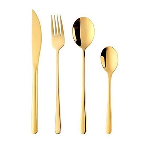 Ensemble de couverts de table en métal de luxe pour mariage, couteau, cuillère, fourchette en acier inoxydable doré, exportateur - Product Image 5