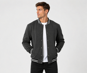 Chaqueta varsity para hombre diseñada para comodidad urbana con calidez transpirable y estilo clásico inspirado en el deporte para looks casuales diarios. - Product Image 1