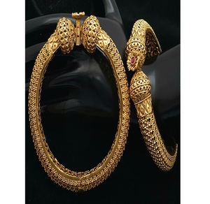 Brazaletes Abribles de Diseño con Acabado Mate Dorado de Primera Calidad, con Aspecto Tradicional, de Moissanita y Latón, para Mujer, para Bodas - Product Image 1