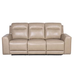 Lussuoso stile di transizione di gruppo potente reclinabile in pelle con doppio poggiapiedi articolato poggiatesta - Product Image 2